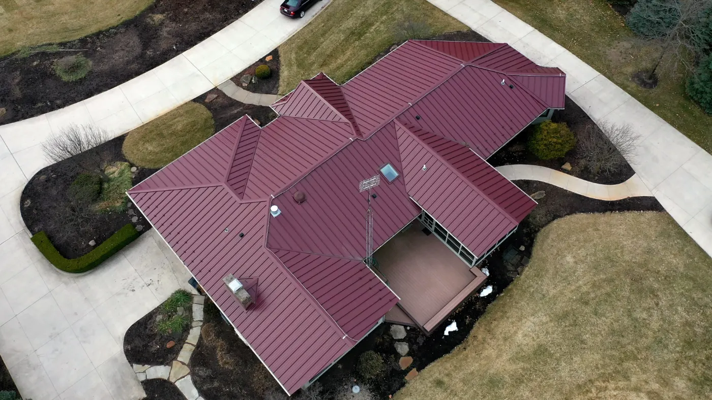Storm damage documentation on a Cicero commercial building